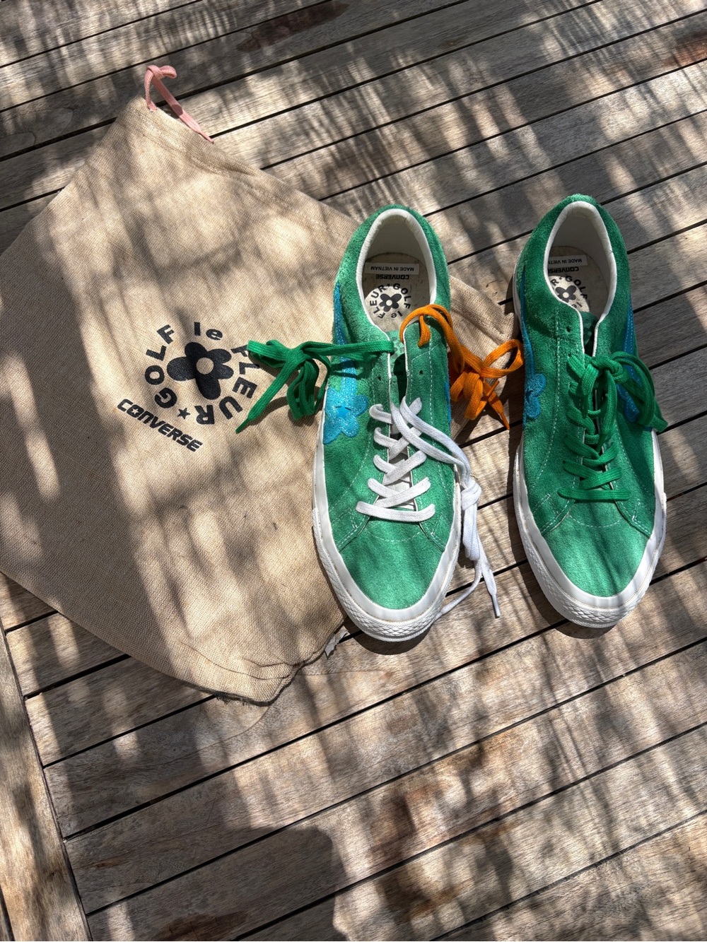 Converse Golf Le Fleur green suede one star low tops men’s size 12